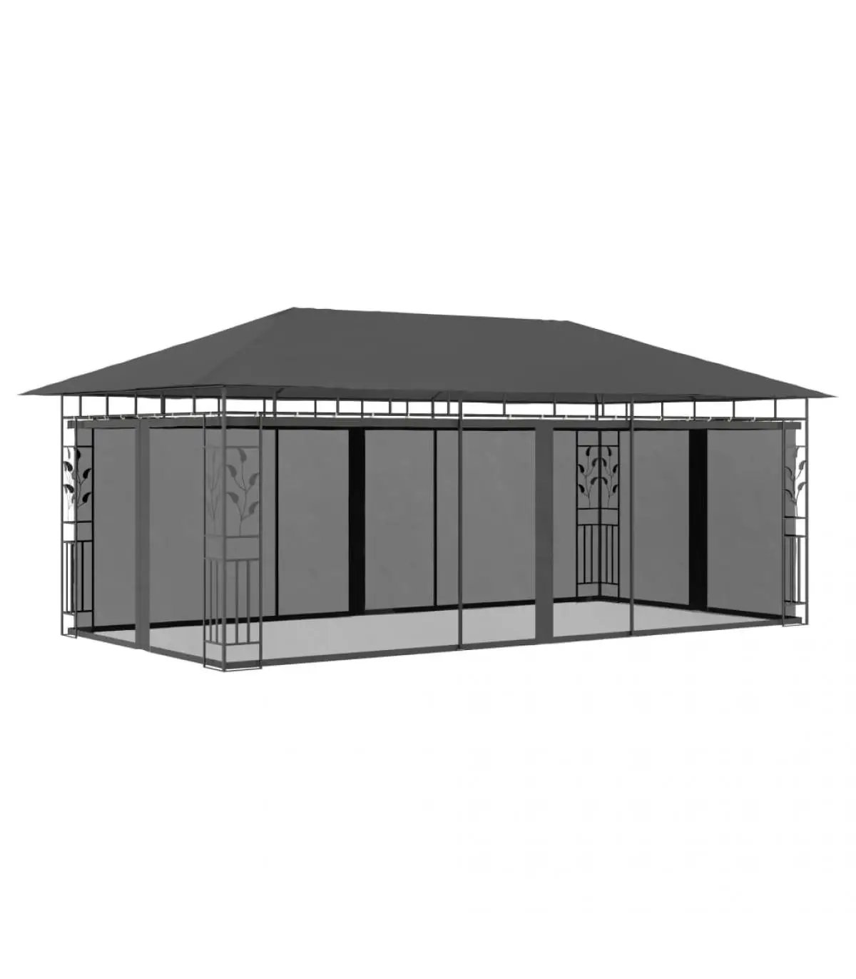 6x3x2,73 m anthracite gray screen gazebo tents