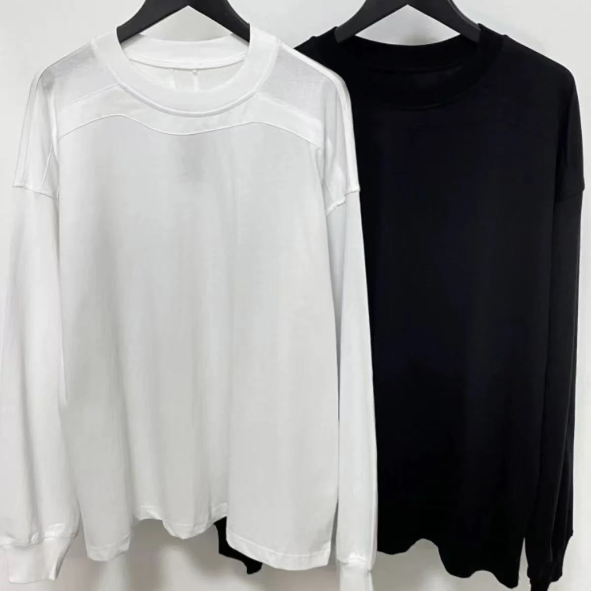 

Однотонная футболка с длинными рукавами RO deconstruction splicing для мужчин и женщин, футболка высокого качества с коротким рукавом, футболки