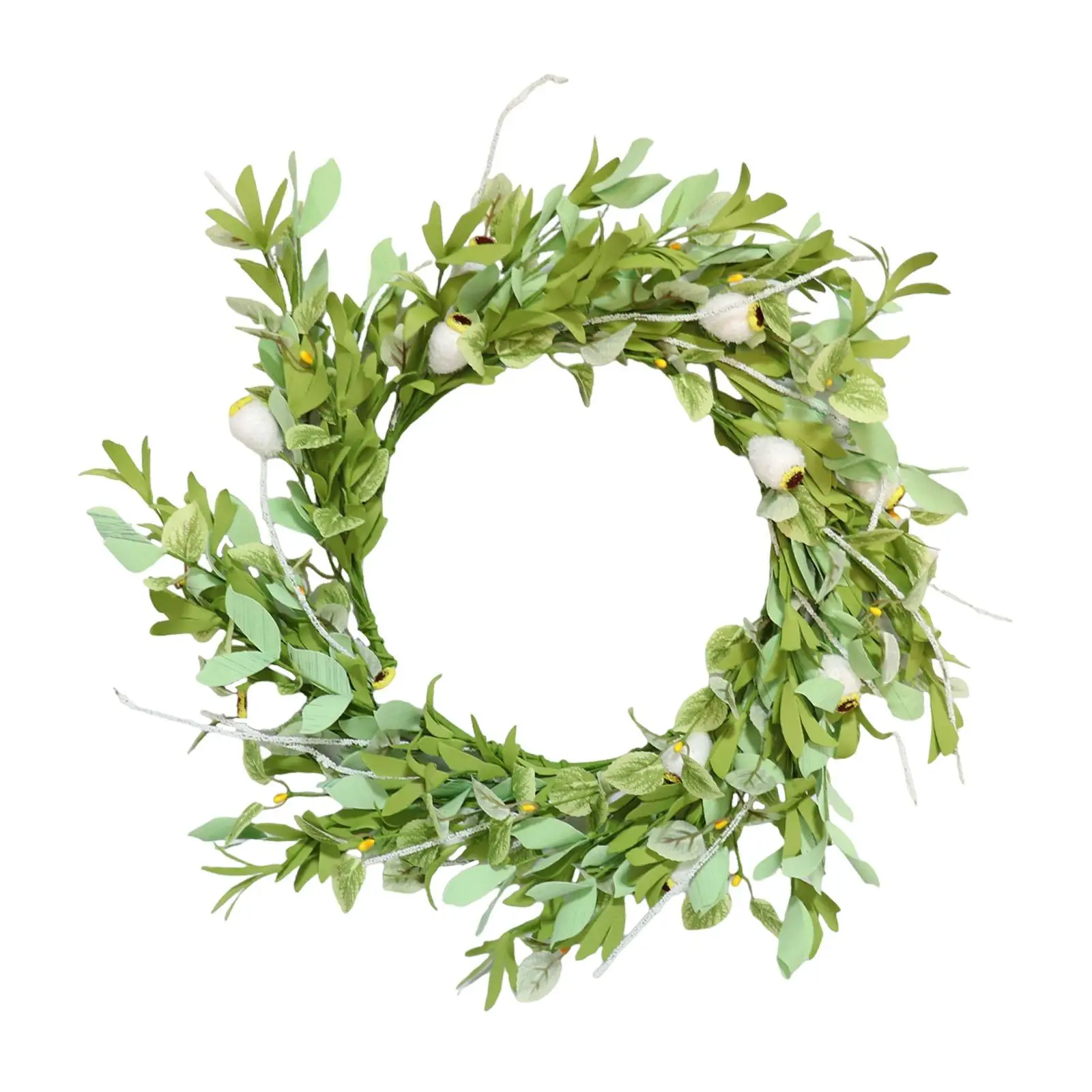 Couronne de verdure printanière et estivale, couronne de feuilles vertes pour l'extérieur, la maison, la ferme