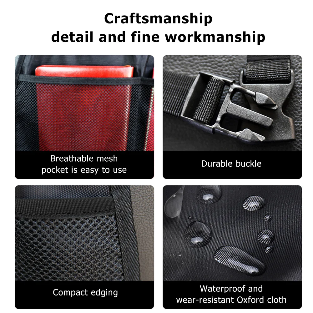 مقعد السيارة الخلفي حامي غطاء للأطفال مكافحة الركل حصيرة عالية الجودة أكسفورد النسيج مكافحة الطين الأوساخ غطاء مقعد السيارات أكياس التخزين #4