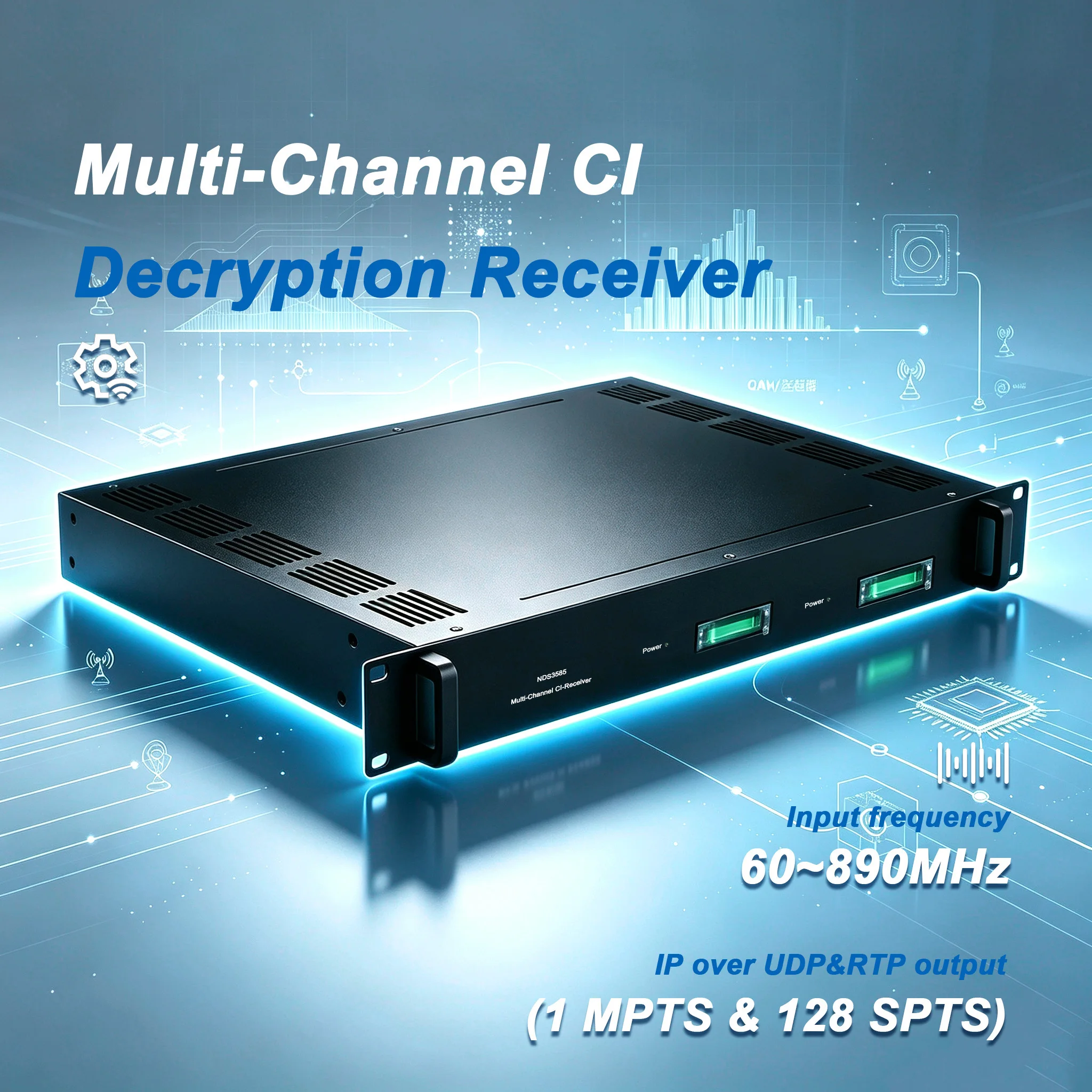 Digital RF to IP rf to ASI DVB Gateway Multi-Channel CI Receiver BISS Descrambling uner to IP DVB-S/S2 DVB-C DVB-T2 ATSC ISDBT