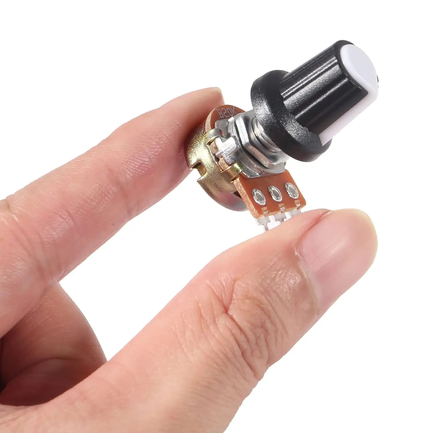 25 комплектов B20K Ом с накаткой, линейный поворотный конический потенциометр WH148 B20K, одношарнирные переменные резисторы, вал 15 мм, 3 контакта, 20K