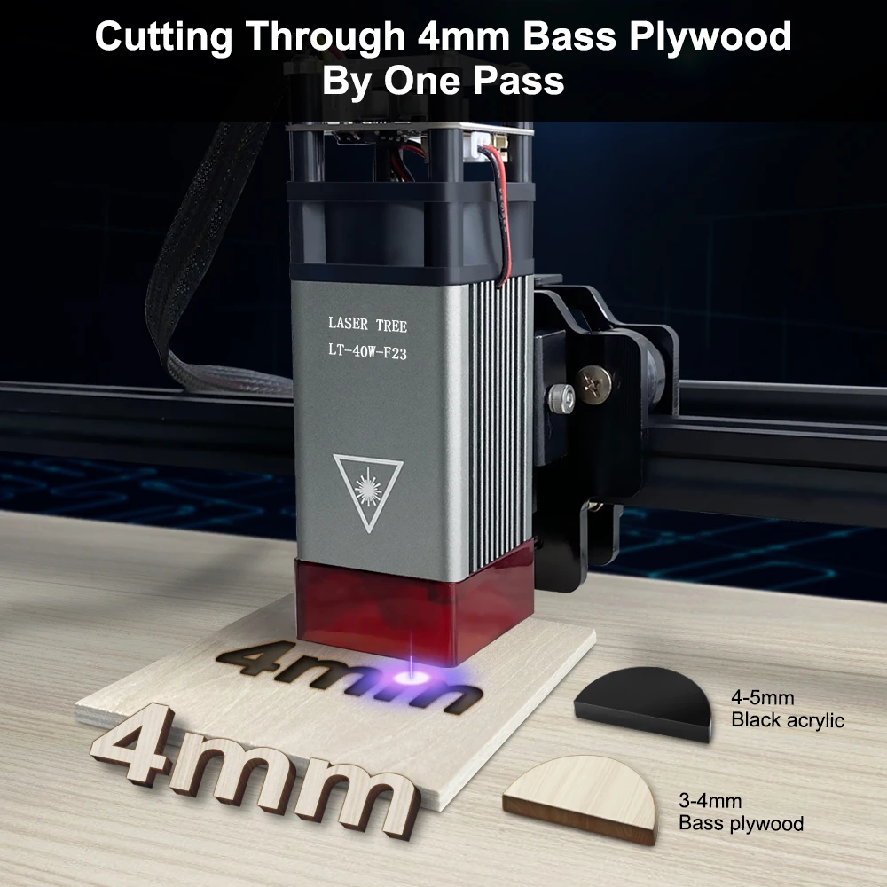 Imagem -03 - Laser Tree-módulo Laser Foco Fixo Luz Azul 40w 450nm Ttl Cabeça para Faça Você Mesmo Cnc Laser Gravura Máquina de Corte Madeira Ferramentas