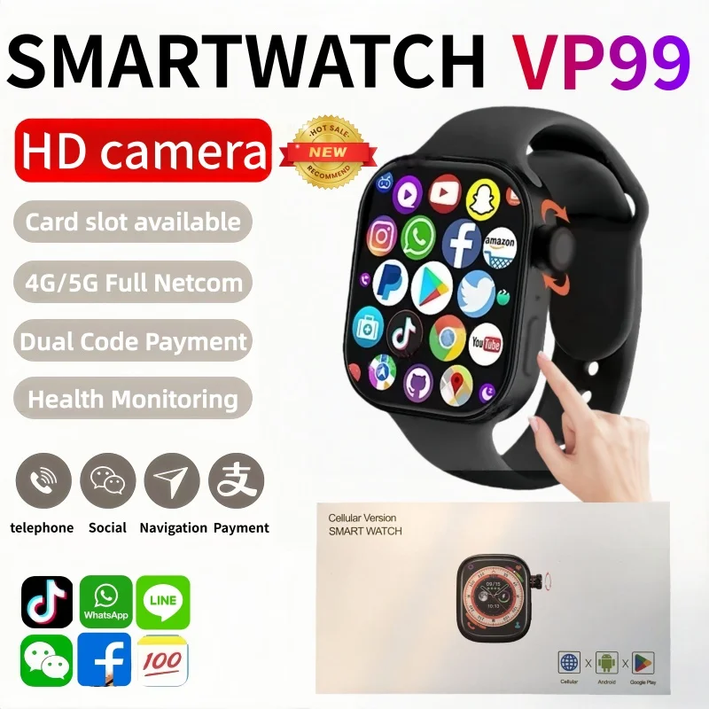 

VP99 Smart Watch Blood oxygen Blood Lipid Uric Acid ECG+PPG Body Temperature Bluetooth Call Health Smartwatch