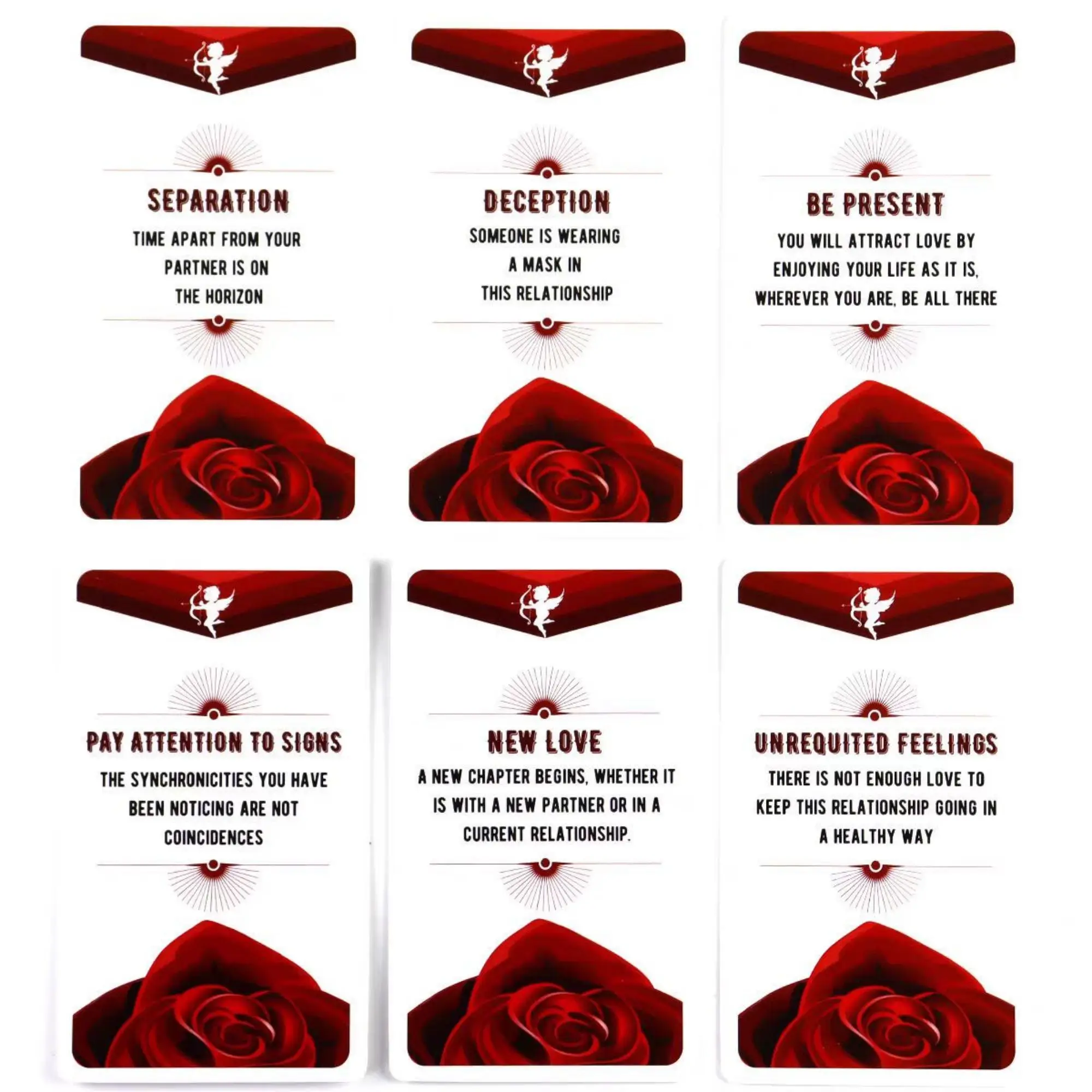 Carte Oracle The Love Angels da 10,3 x 6 cm - Mazzo romantico per l'amore psichico e le letture di relazioni romantiche Carte da 54 pezzi