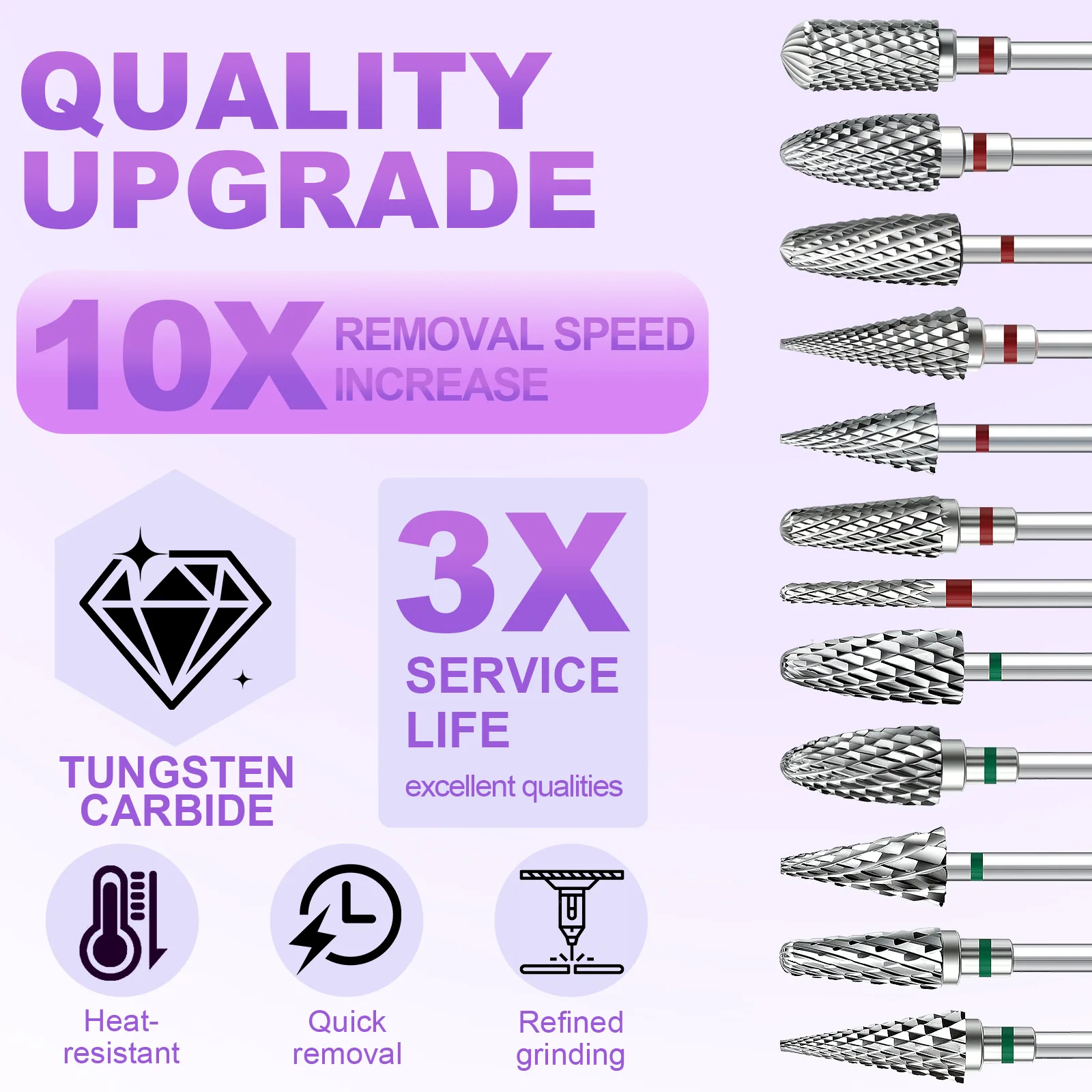 

Professional 22pcs Tungsten Carbide Nail Drill Bits Set for Manicure Pedicure E-File System Cuticle Removal Tools