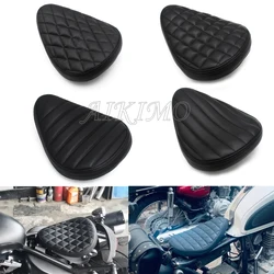 Motorcycle Seat Cushion Leather Retro Cafe Racer Flat Seat Universal for Suzuki Bobber Chopper