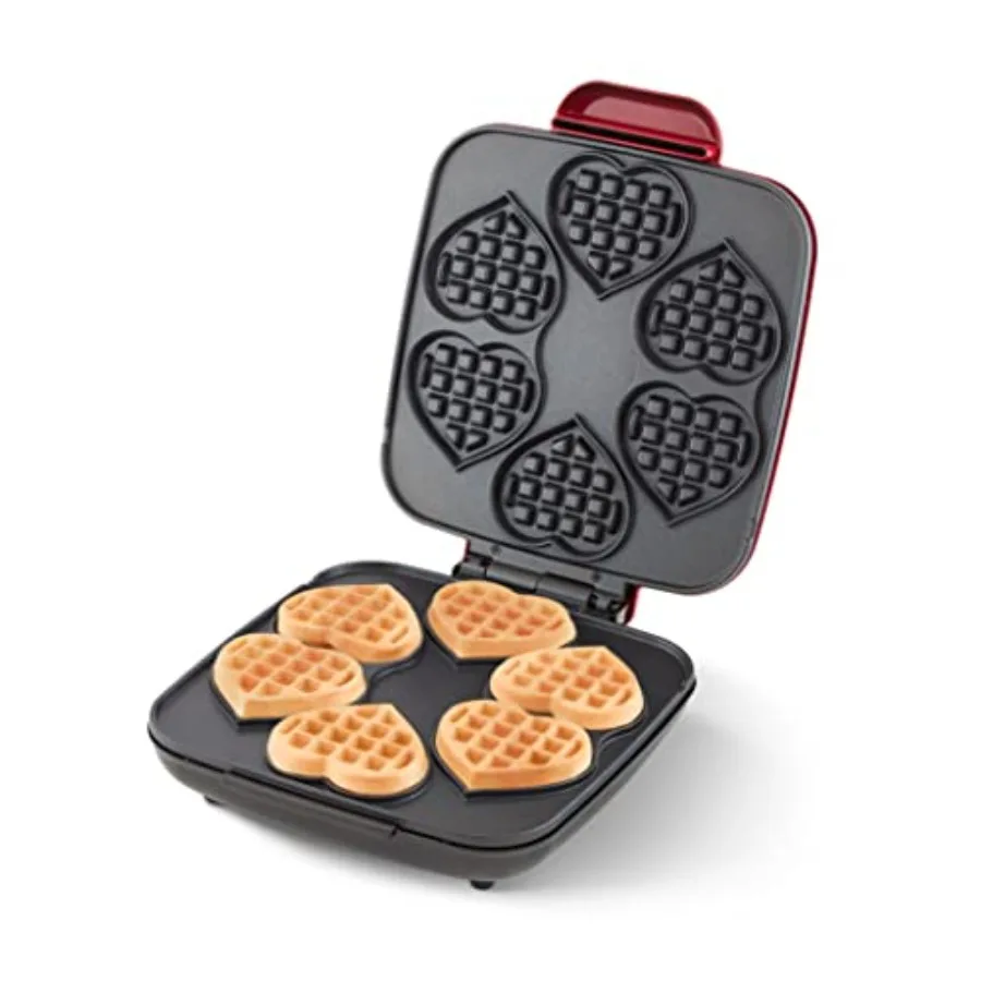 

Multi Mini Heart Waffle Maker - Waffle Maker for Family Breakfasts - Dual Nonstick Heating Plates and Easy-Release Surface - Co