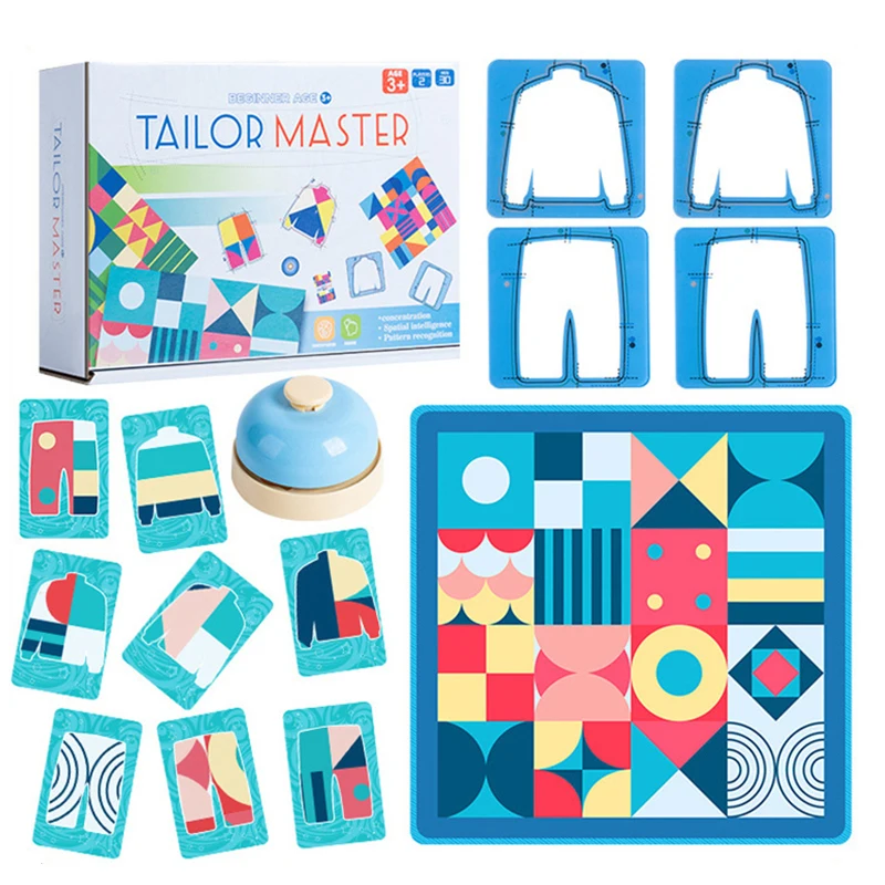 Children's Fabric Tailor Master Battle Game Montessori Thinking Training Puzzle Toy Color and Shape Matching Board Game