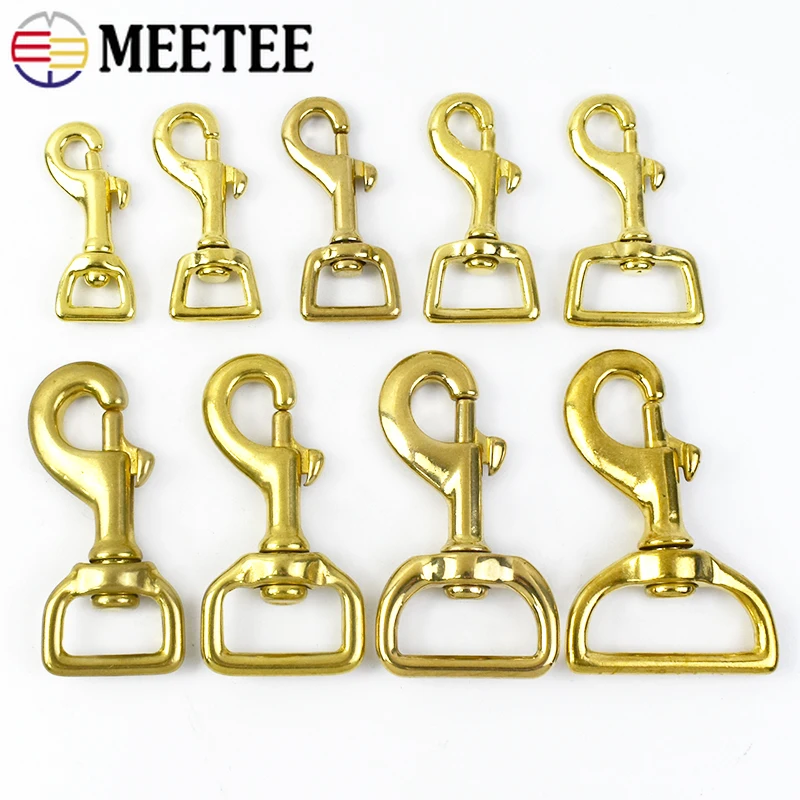 2/5Pcs 12-38mm Pure Brass Swivel Lobster Clasp Bags Strap Connect Clips Hook Dog Collar KeyChain DIY Luggage Hardware Accessory