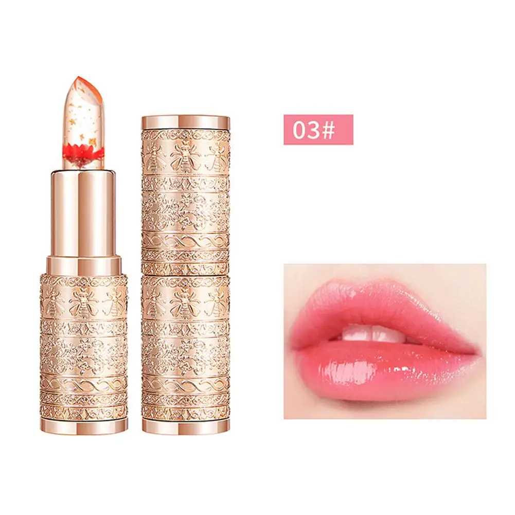 Flower Lip Balm Color Change Lipstick Flower Jelly Flower Lipstick Hydrating Moisturizing Waterproof Makeup Cosmetics For Women