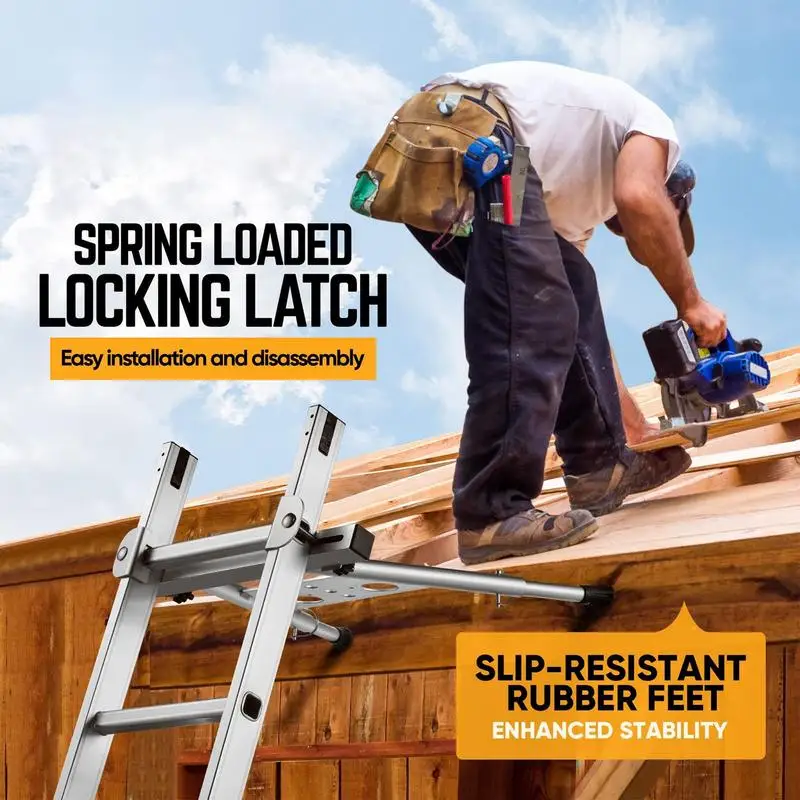 Extension Ladder Stabilizer Roof Gutter Safety Wall Standoff Base Stabilizer Strong Load-Bearing With Non-Slip Feet Ladder
