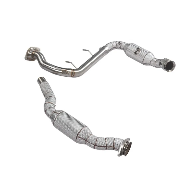 OEM Exhaust Header Downpipe for Ford F-150 Raptor 3.5TT Gen3 Stainless Steel Exhaust Pipes Y Pipe Dump Pipe with Heat Shield