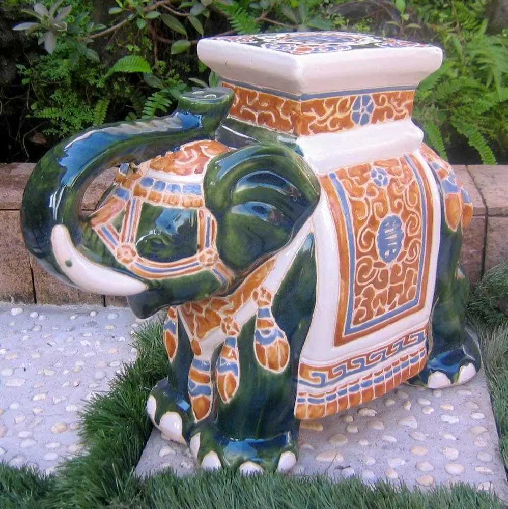 Caravan Furniture Piece Large Porcelain Elephant Stool