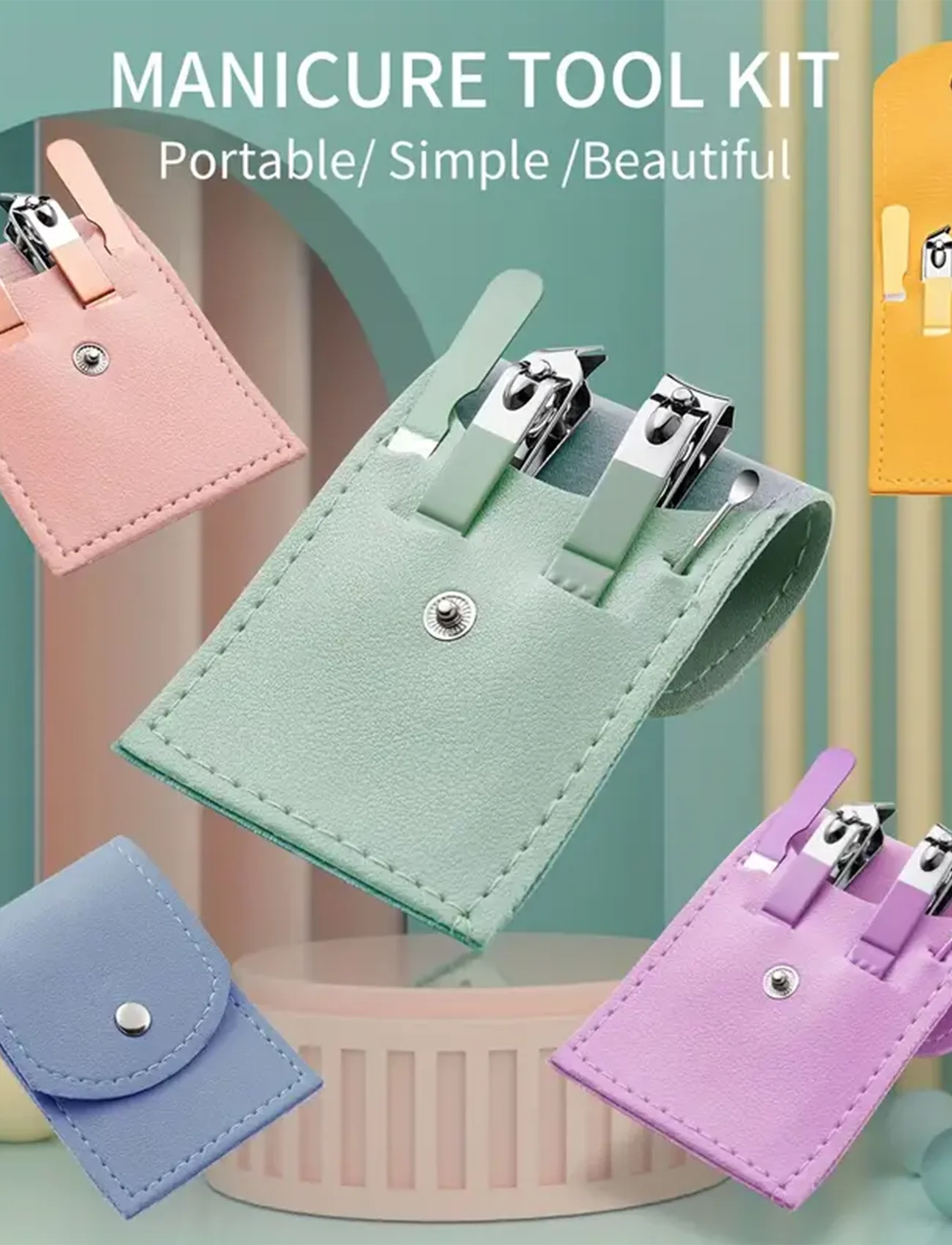 طقم مانيكير مقاوم للصدأ مع مقص أظافر ، قاطع أظافر ، مقص باديكير ، مقص بشرة ، أدوات أظافر ، عناية شخصية ، جودة عالية ، 4 * لكل مجموعة