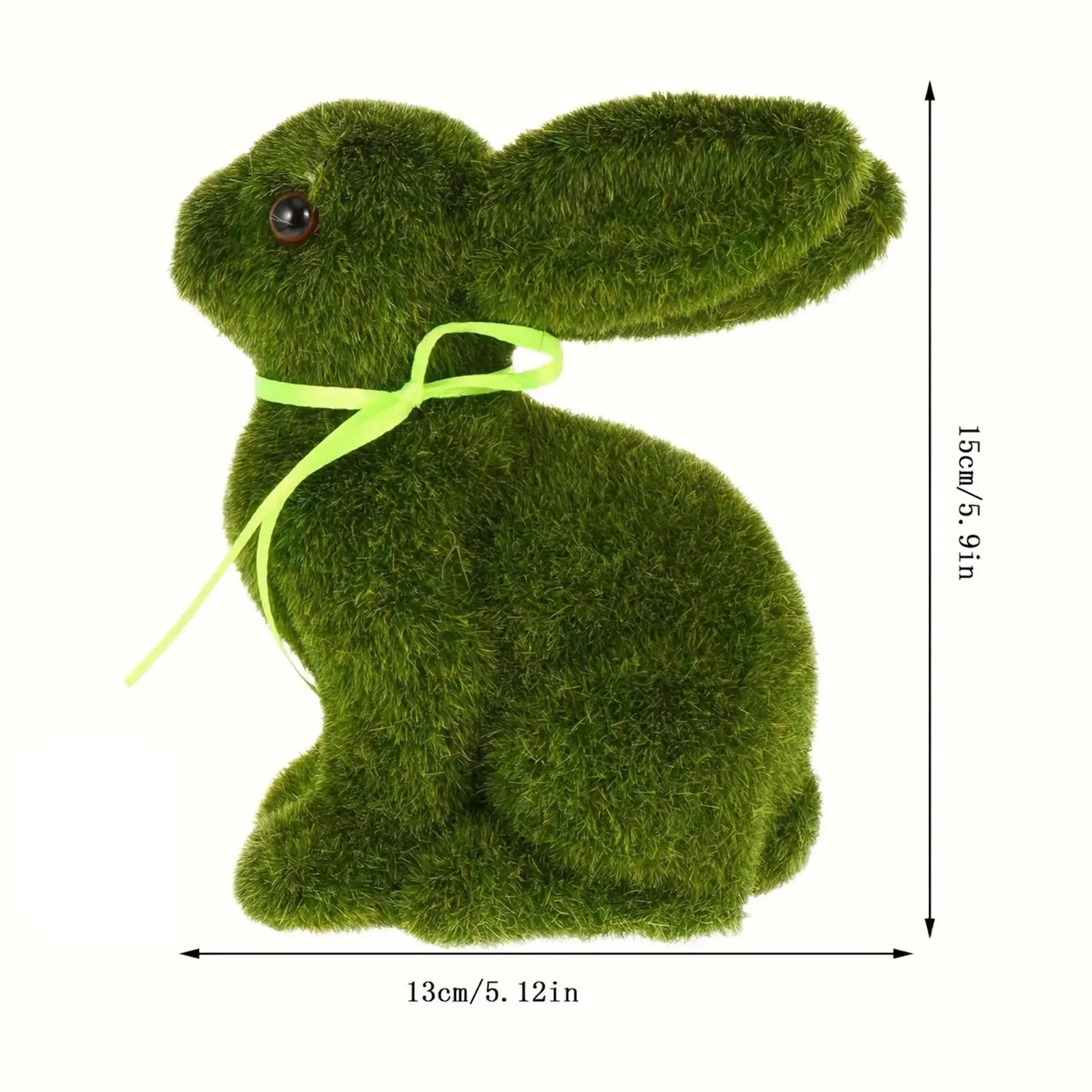 Moos-Hase Simulierte Tierfigur Deko Osterhase Statue Feiertags-Tierfigur für Frühling Ostern Heim-Tischdekoration