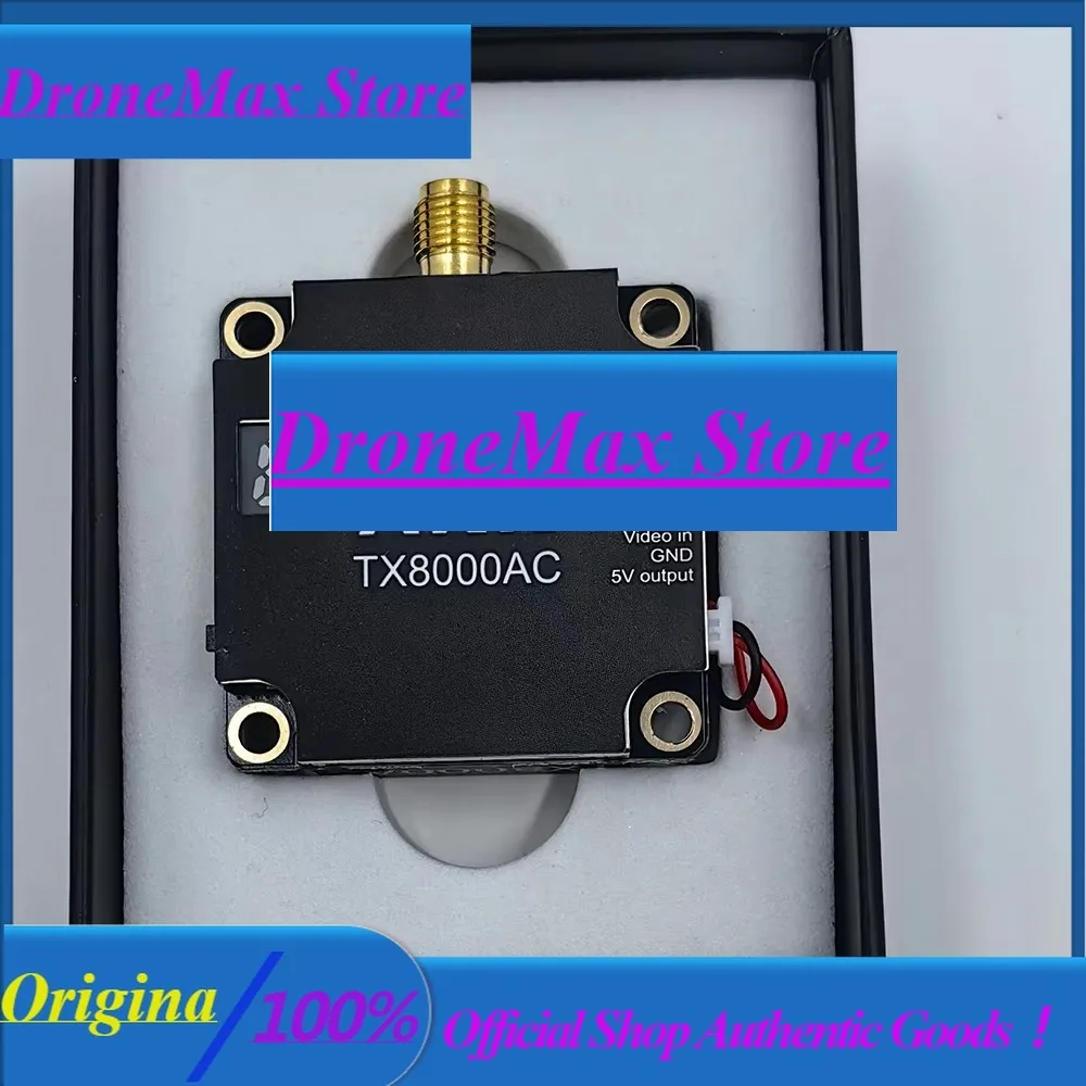 DroMaAKK FPV VTX TX8000AC Ultra Long Range 80CH 8W 4.9G-6G Ultra Wide Band Video Transmitter5.8G Akk 8w Vtx