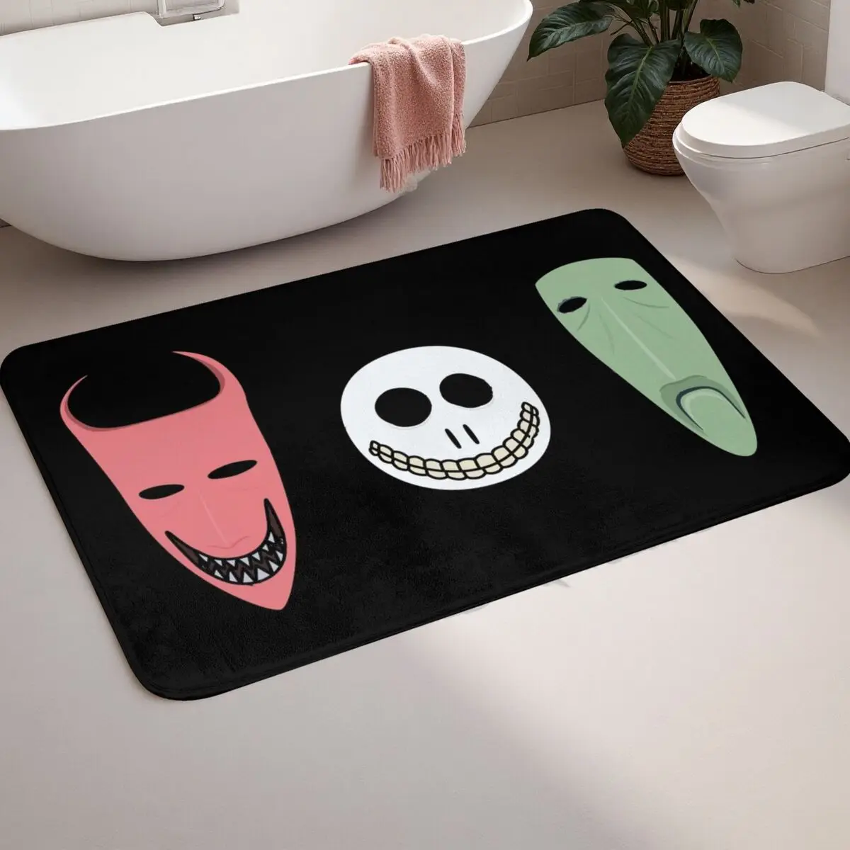 Alfombra antideslizante de franela para el suelo, Felpudo de pesadilla antes de Navidad, alfombra para entrada de cocina, hogar, sala de estar