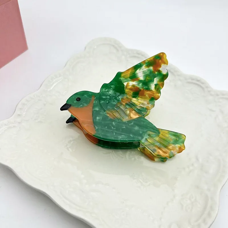 

NEW Cartoon Bird Series Acetate Hair Claw Animal Owl Emerald Bird Claw Clips Crab Hair Clips Hair Accessories for Women Girls