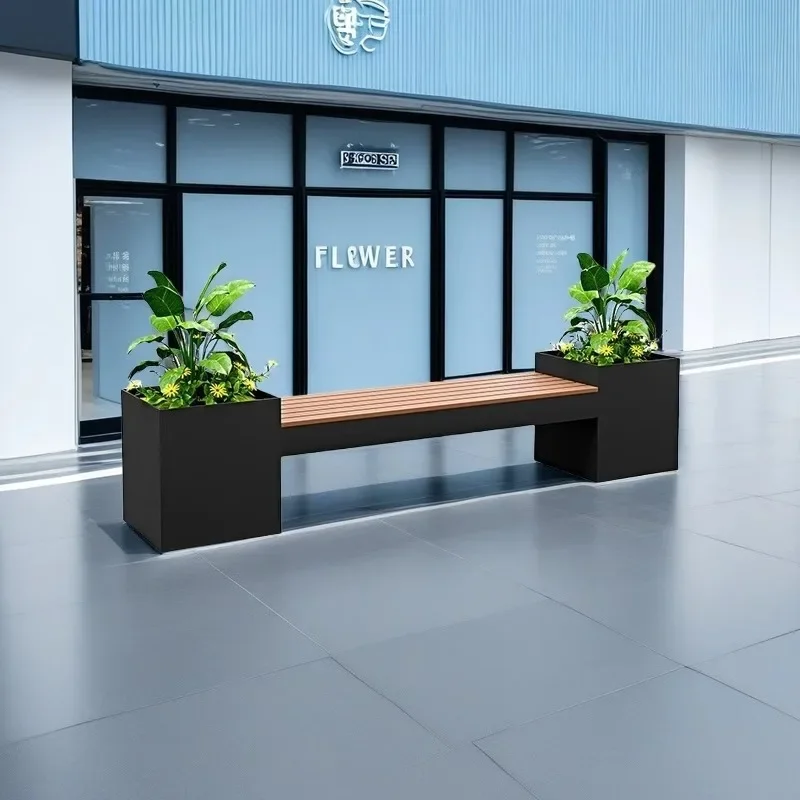 Garden wrought iron combination stool  outside the flower stand square commercial street milk tea shop stainless steel  movable