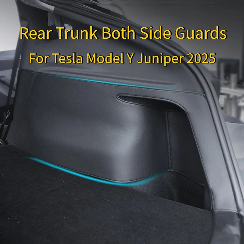 

Rear Trunk Both Side Guards For Tesla Model Y Juniper 2025 PU Leather Surface Corner Protection Cover Cargo Liner Anti-dirty Pad