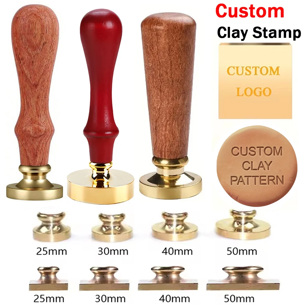 Tampon en laiton personnalisé pour poterie avec poignée, pour le marquage de lettres sur céramique, cuir, savon, ou comme moule en laiton avec votre propre logo.