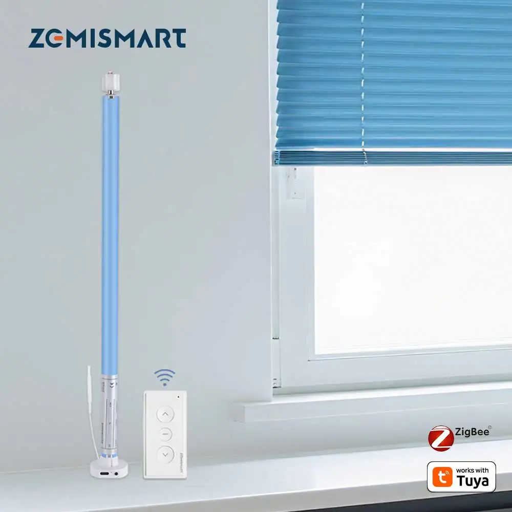 

Zemismart Zigbee Smart Roller Shade Blinds Motor for 17mm 25mm 28mm Tube Built-in Battery Work with Tuya Smart Life App