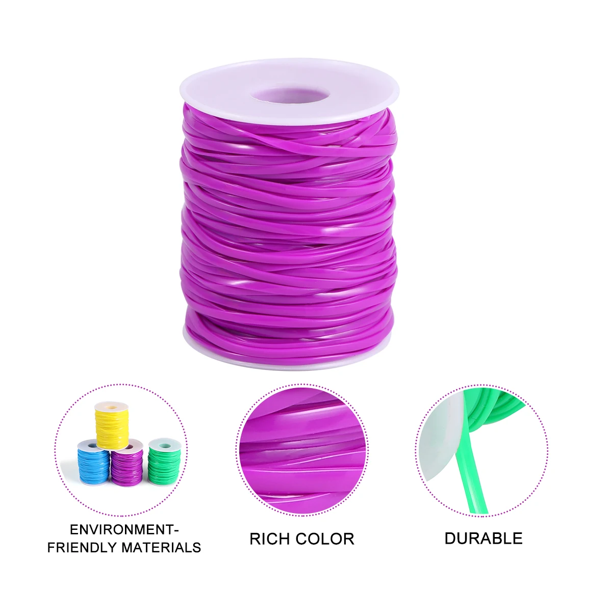 4 لفات بولي كلوريد الفينيل المنسوجة حزام مسطح DIY بها بنفسك الحرفية صنع المجوهرات التفاف قطاع التعبئة اكسسوارات الديكور الفرقة أخضر أصفر أرجواني أزرق #3