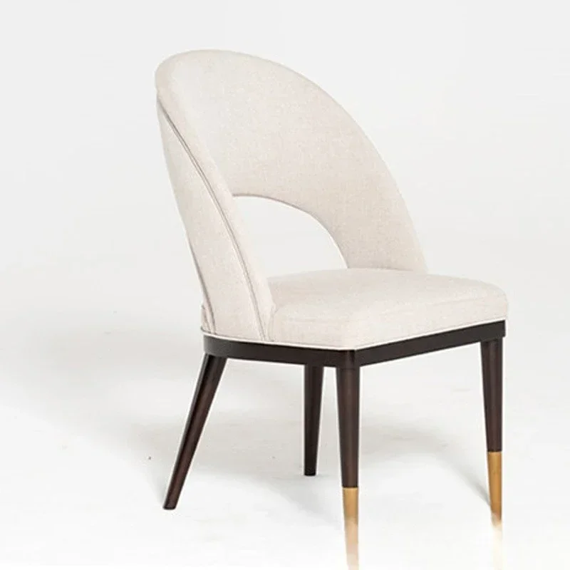 New American solid wood dining chair furniture casual single chair hotel clubhouse sales department lobby negotiation chair