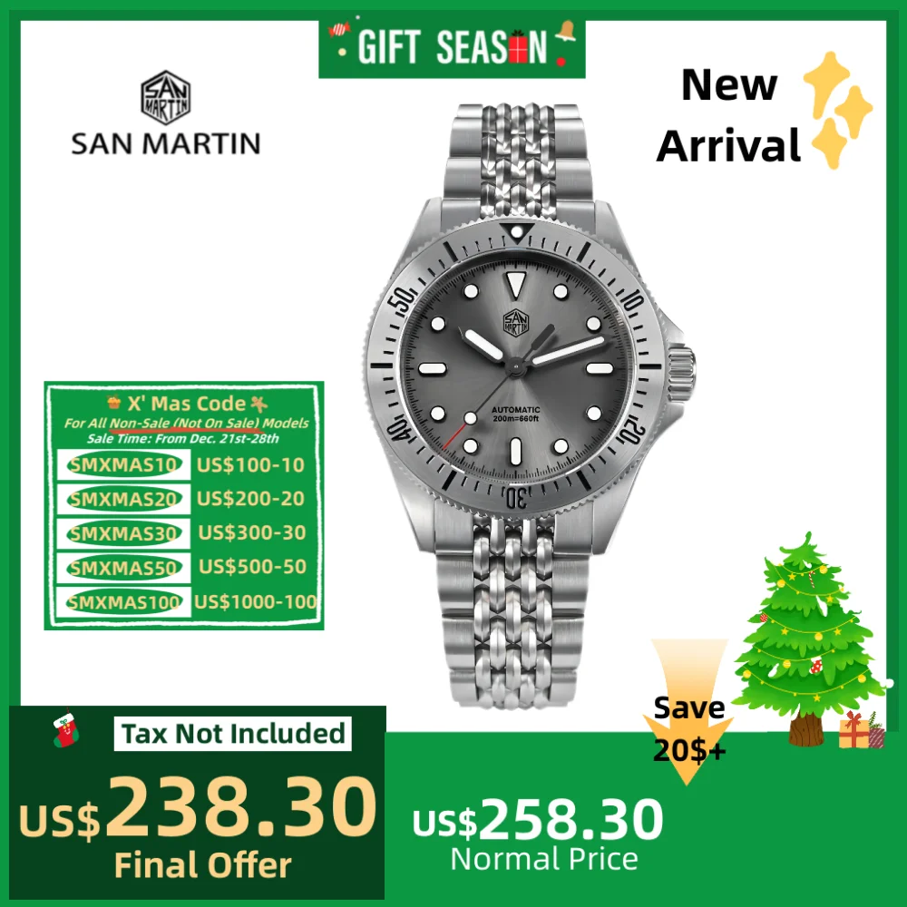 San Martin 38.8mm NH35 Watch Men For Diving Sport Saat On The Fly Adjustable Clasp Enamel Dial Sapphire Relojes 20Bar SN0044B