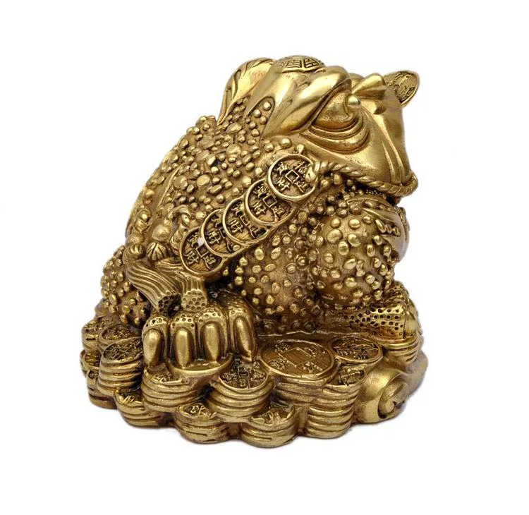 A large brass Zhaocai toad Home Furnishing evil simple modern animal ornaments Wang town house blessed Antique City