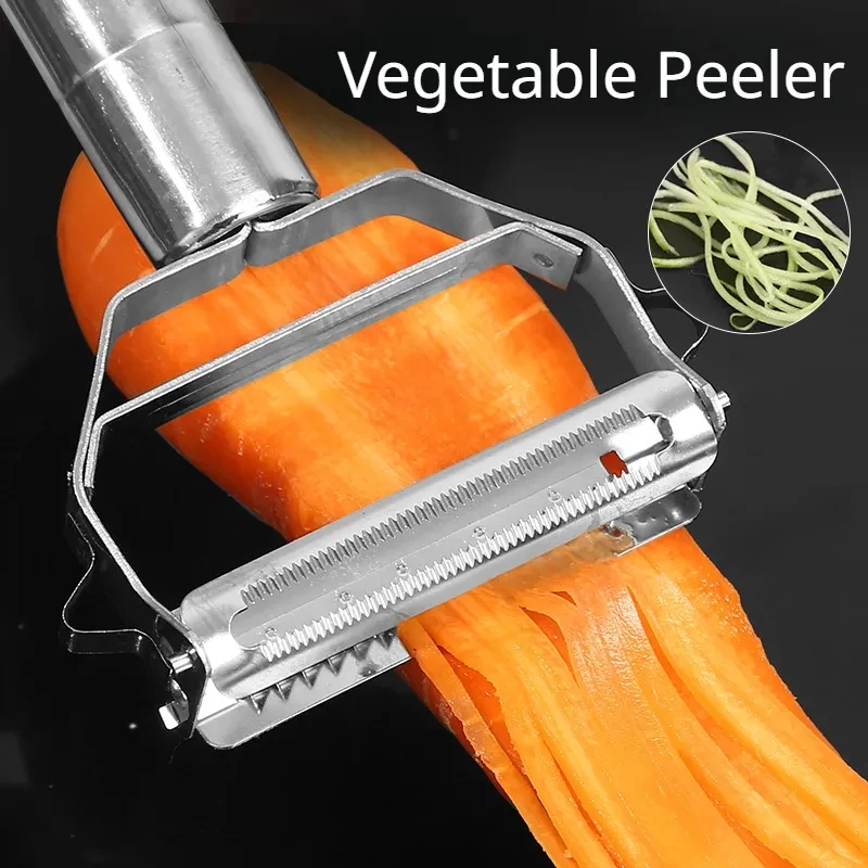 3pcs Multifunctional Vegetable Peeler Stainless Steel Potatoes Carrots Grater Fruit Peeler Cutter Melon Planer Kitchen Gadgets