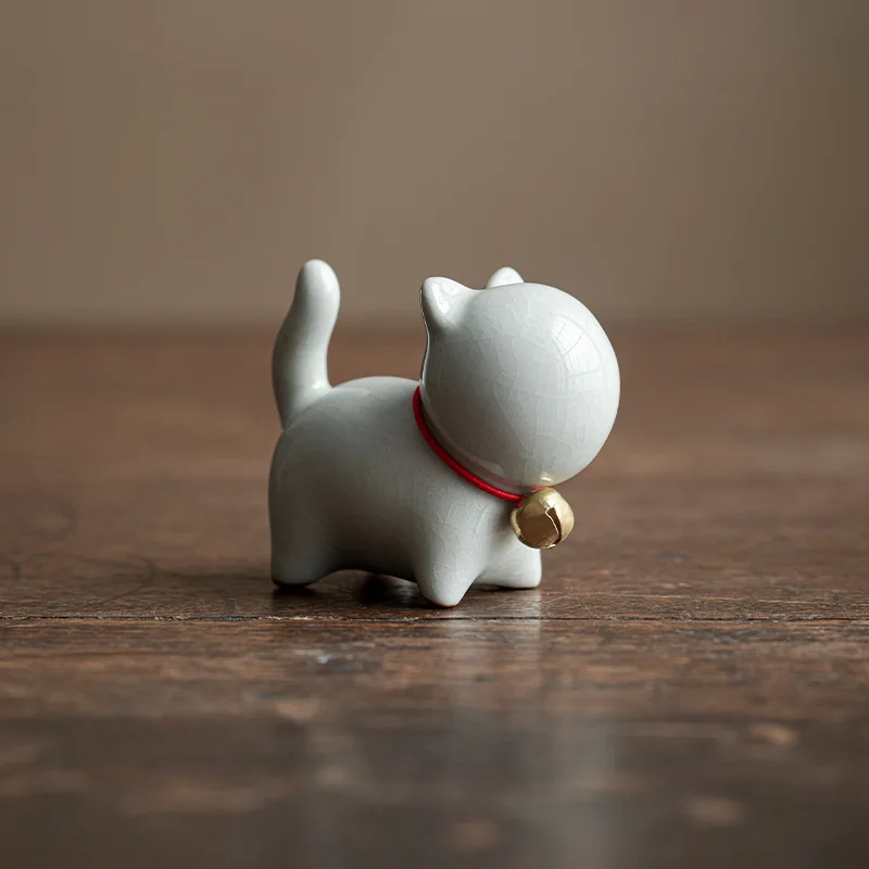 Ceramic cute kitten ornament animal micro landscape tea pet indoor desktop jewelry tea set accessories tea play
