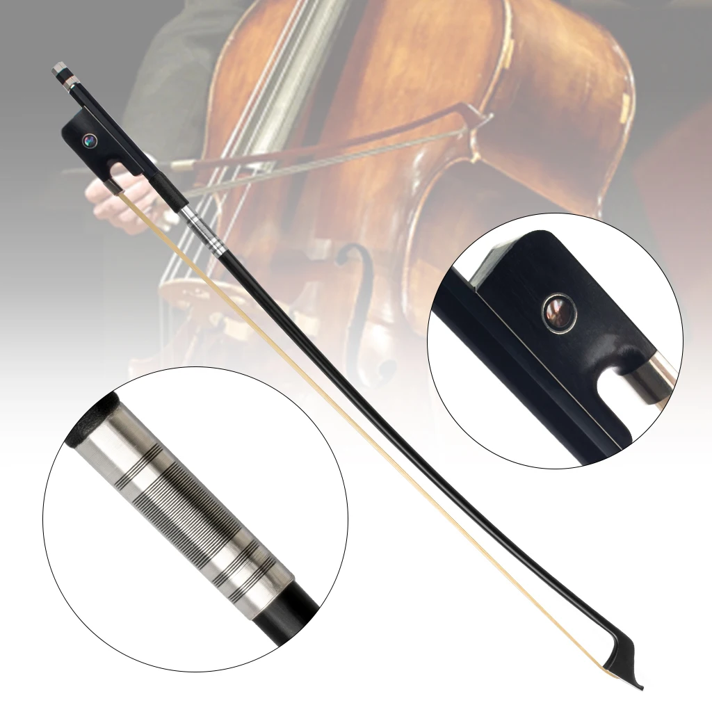 NAOMI French Style High Quality Carbon Fiber Double Bass Contrabass Bow 4/4 White AAA Grade Horse Hair Ebony Frog Fast Response