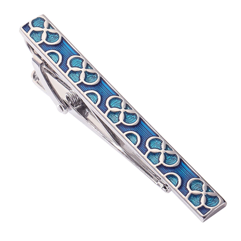 Classic men\'s and women\'s tie clip high-quality metal black blue Lucky Clover clip business suit shirt accessories jewelry gifts