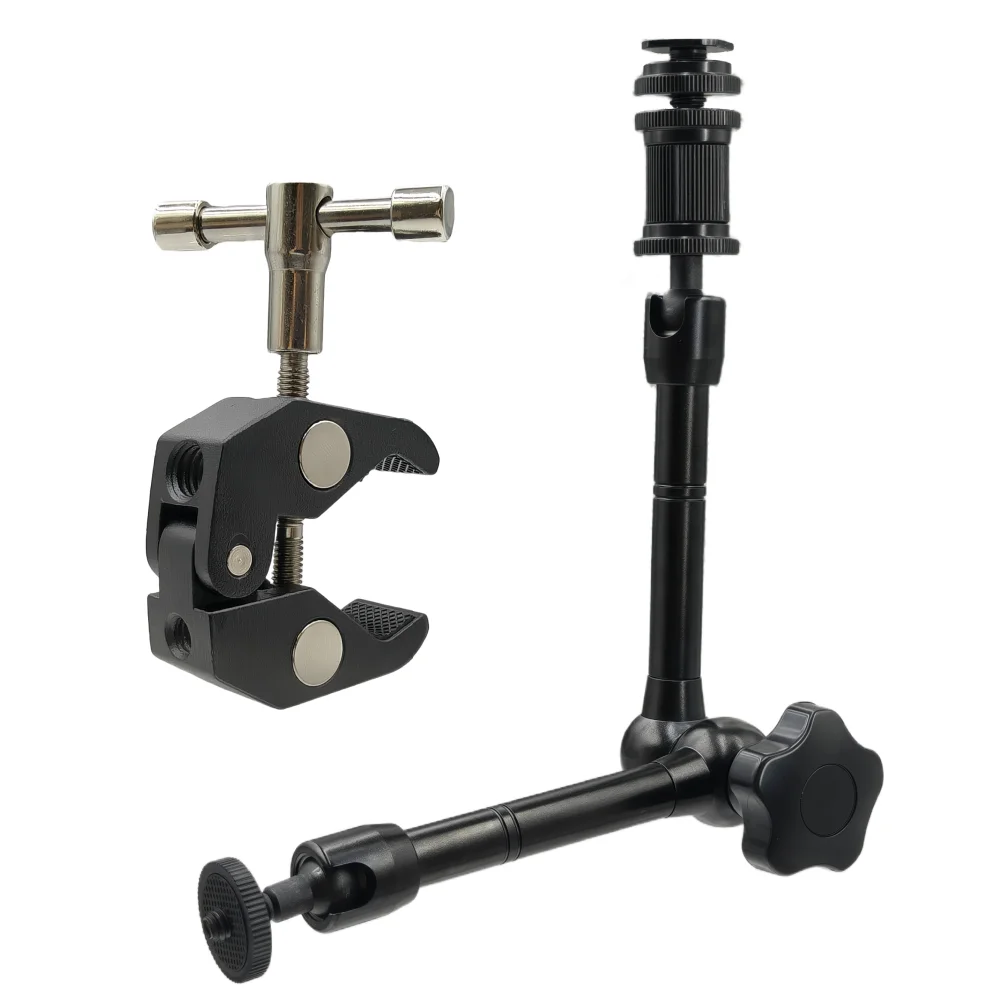 11-Zoll-Magic-Arm-Metallgelenk mit Super-Klemme für verschiedene Action-Kameras, DSLR-LCD-Monitore, LED-Leuchten, Handy-Zubehör