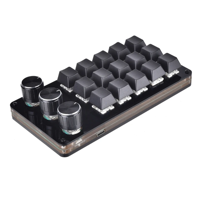 Macro Keyboard Programming Keypad 15 Key 3 Knob Mechanical Keyboard Mini Button Pad For Hot Swap Gaming DIY Keypad