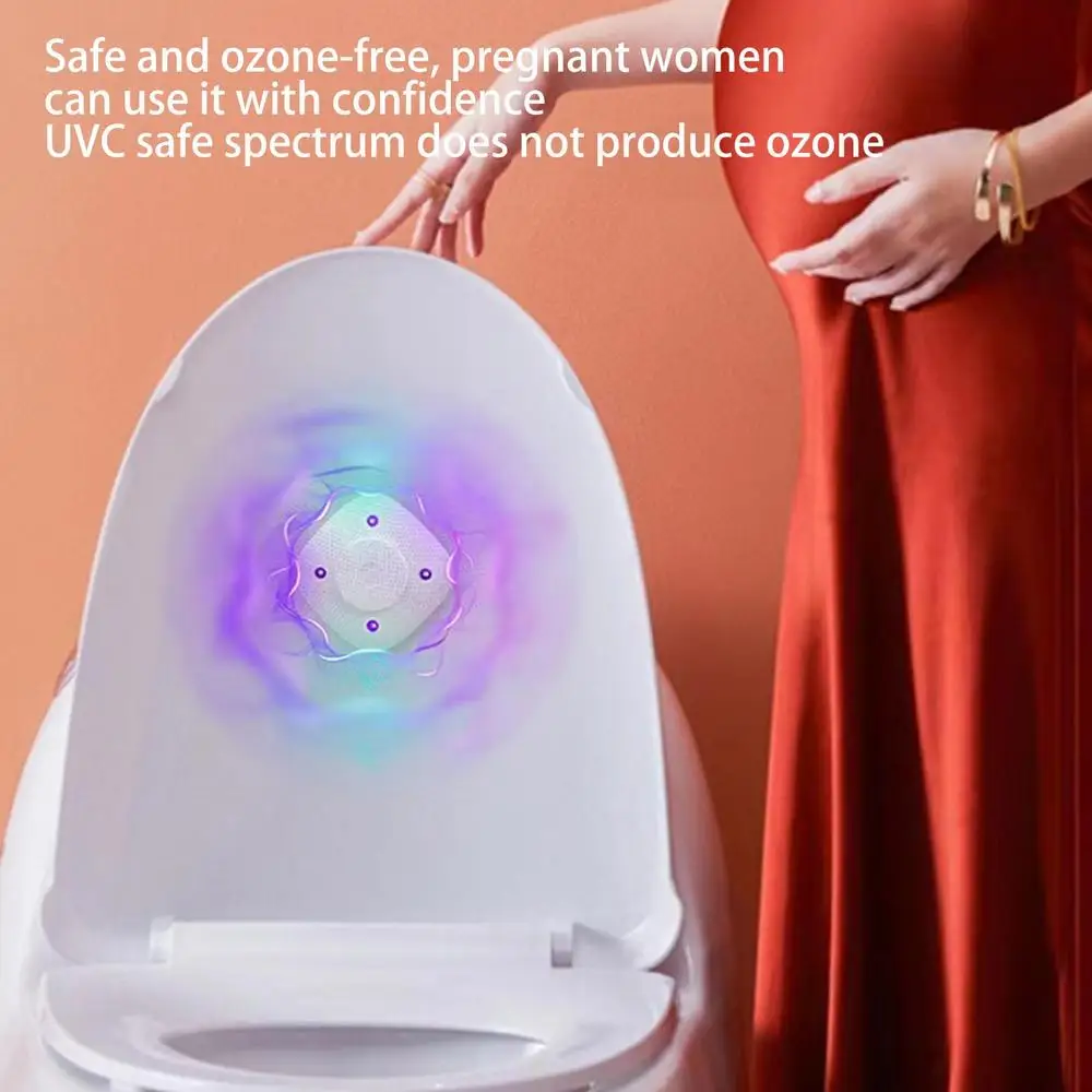 Lámpara de esterilización para inodoro, Mini lámpara de esterilización portátil UV UVC, luz LED para inodoro, esterilizador ultravioleta recargable por USB