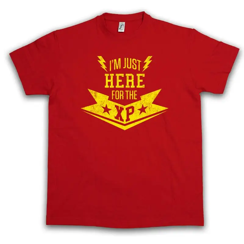 I'M JUST HERE FOR THE XP Men's Exp Experience Gamer Games Gaming RPG T shirt