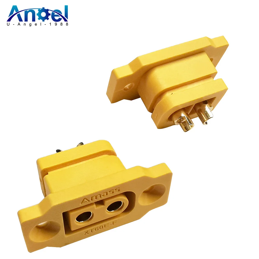 Amass XT60E-F DC 500V  Female Plug Large Current Gold/Brass Ni Plated Connector Power Battery Connecting Adapter For RC Model