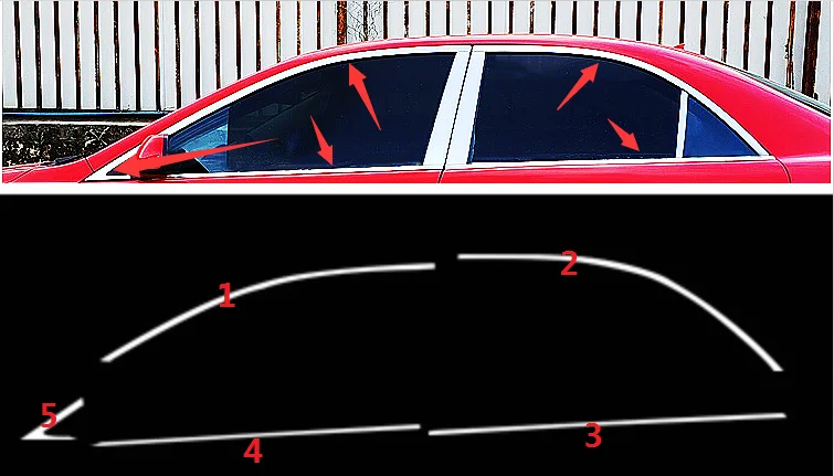 Car Stick Stainless Steel Glass Window Garnish Pillar Column Trim Hood For Mazda 6 Sedan 2013 2014 2015 2016 10 pcs