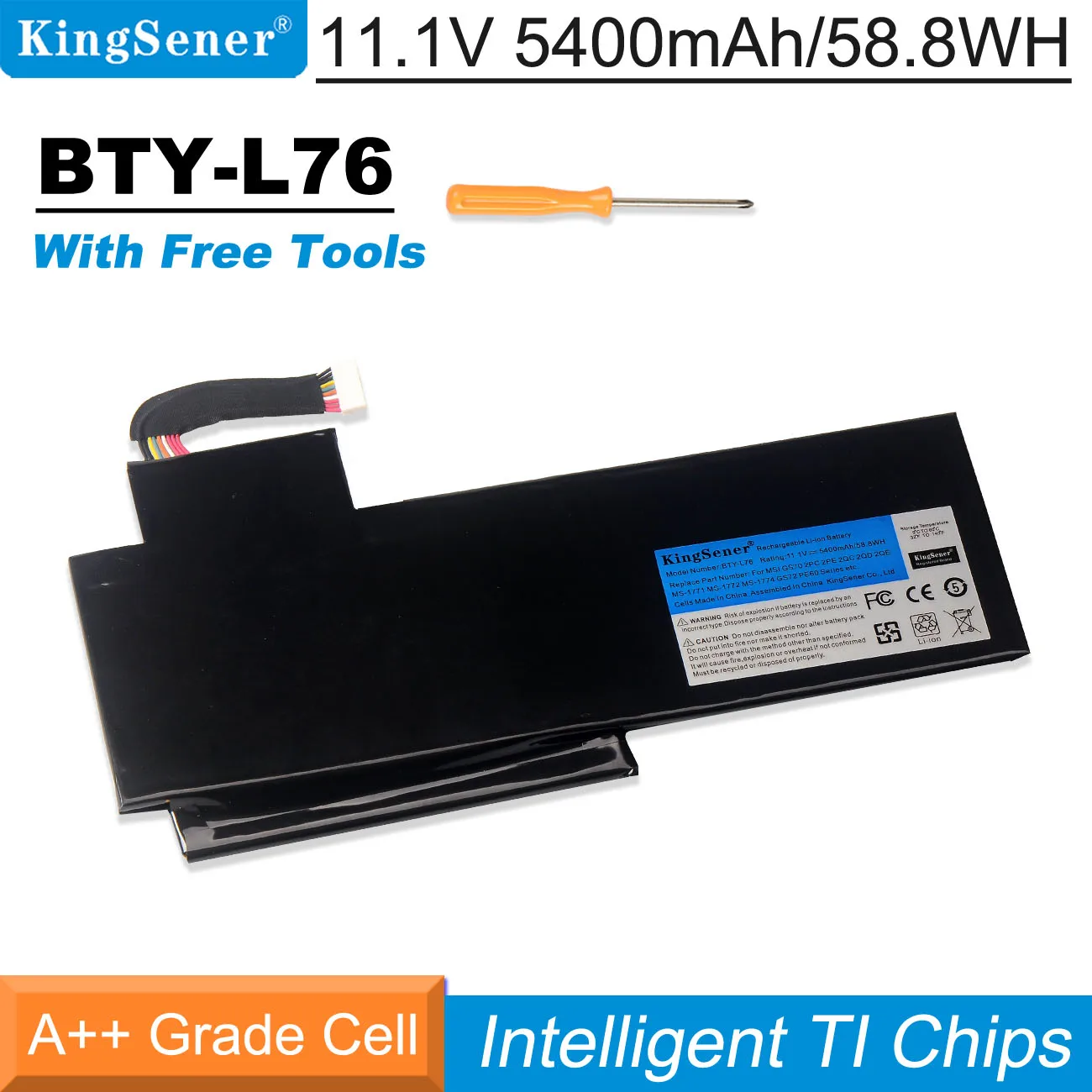 

Аккумулятор KingSener для ноутбука MSI GS70 BTY-L76 MS-1771 MS-1772 2QC-019XCN ДЛЯ Medion Erazer X7615 X7613 11,1 V 5400mAh