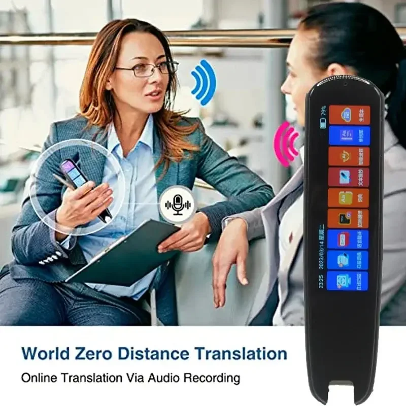 New Smart AI Scan Pen BT Translator Voice Multi 134 Languages Support 3.38 Inch Touch Screen Photo Offline Record Translation