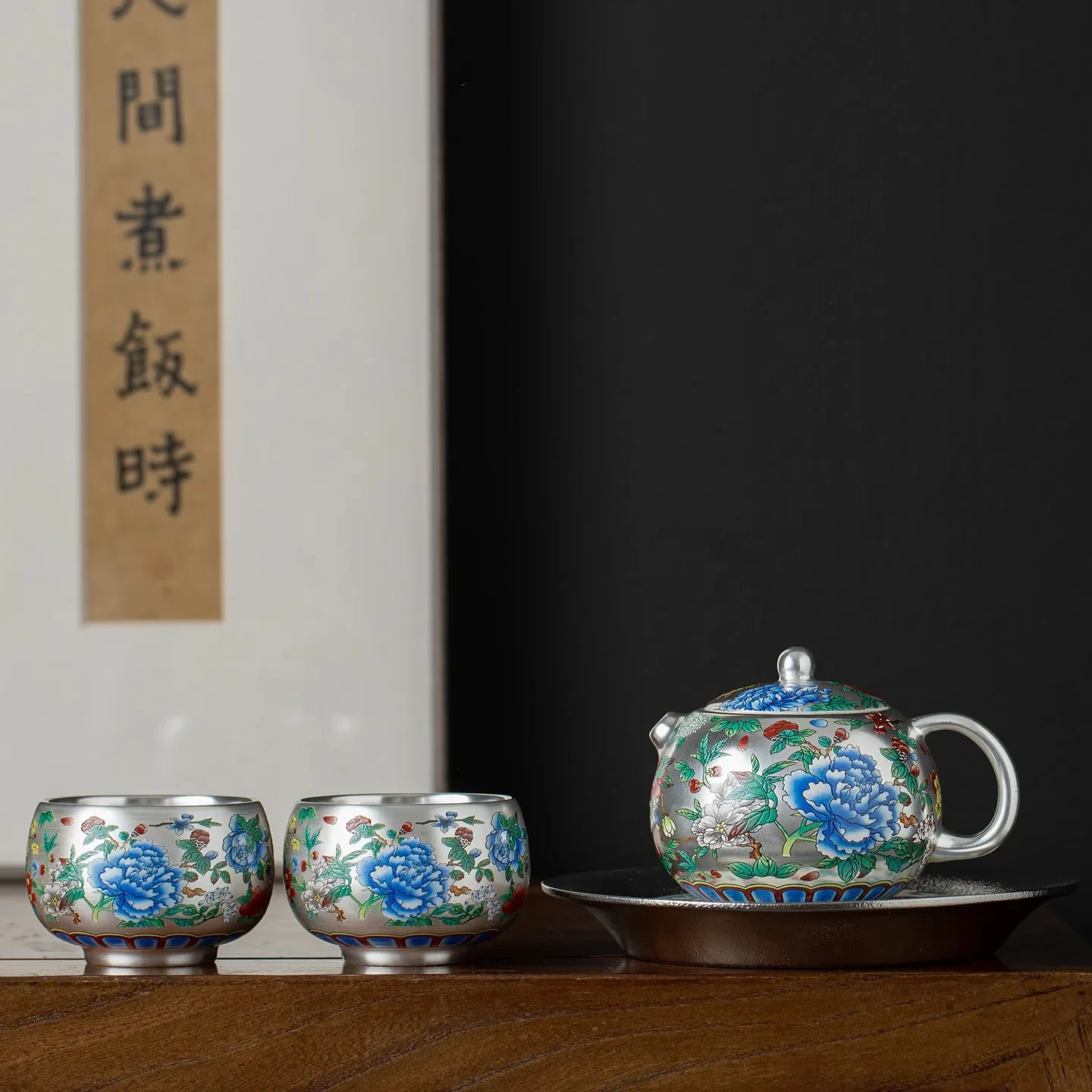 Chinese Ceramic Teaware Teapot Silver-plated Ceramic Xi   Shi Pot High-end Chinese Tea Set Home Kung Fu Tea Set Gift Box Cups