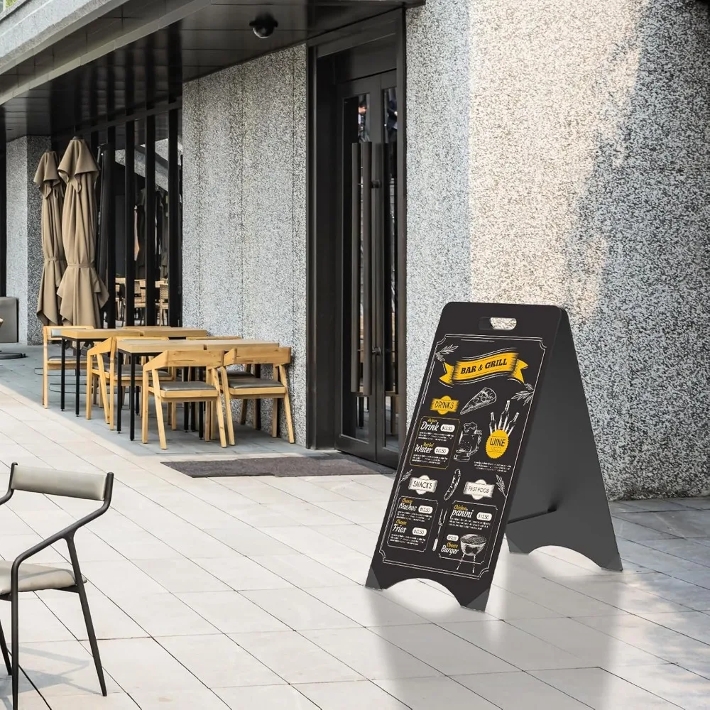 Large 15x30 Inch Double-Sided A-Frame Chalkboard Sign, Foldable for Outdoor and Indoor Use in Weddings, Restaurants