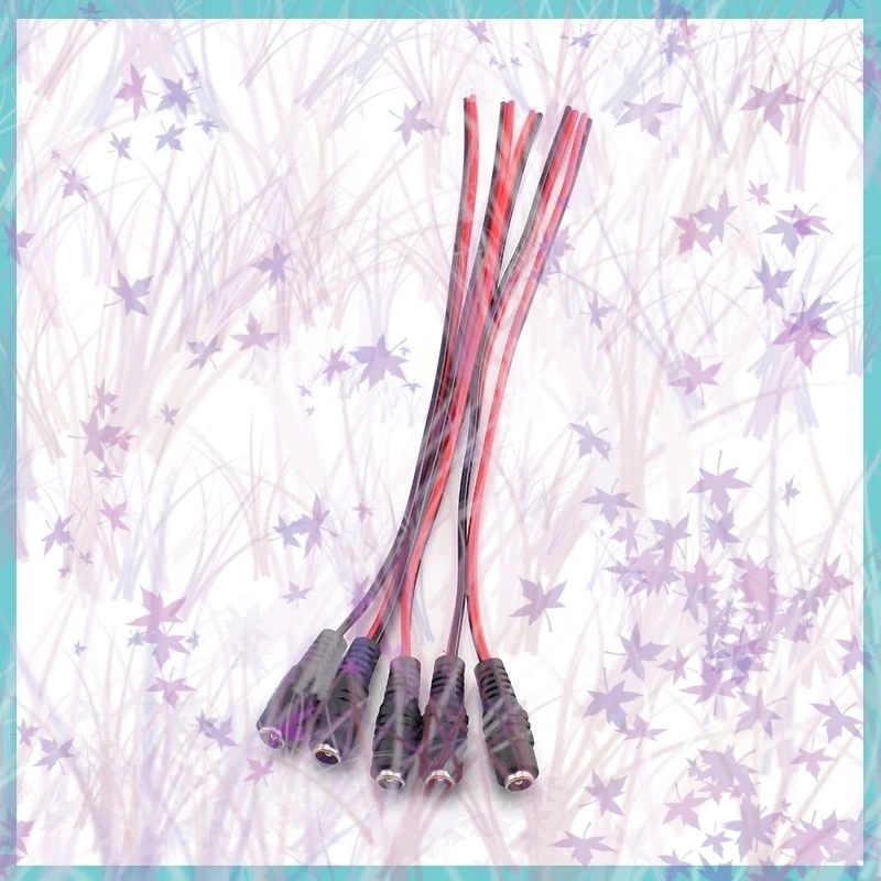 1/2/5/10pcs DC Female Plug Power Extension Cable Adapter 5.5x2.1mm Jack Connectors  For CCTV Camera LED Strip DC Wire Cord C4