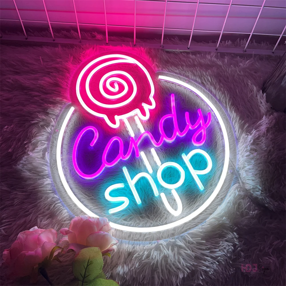 Candy Custom Neon Led Sign Wall Hanging Led lights for Candy Shop Store Party Decoration Neon LED Night Lights USB Room Decor