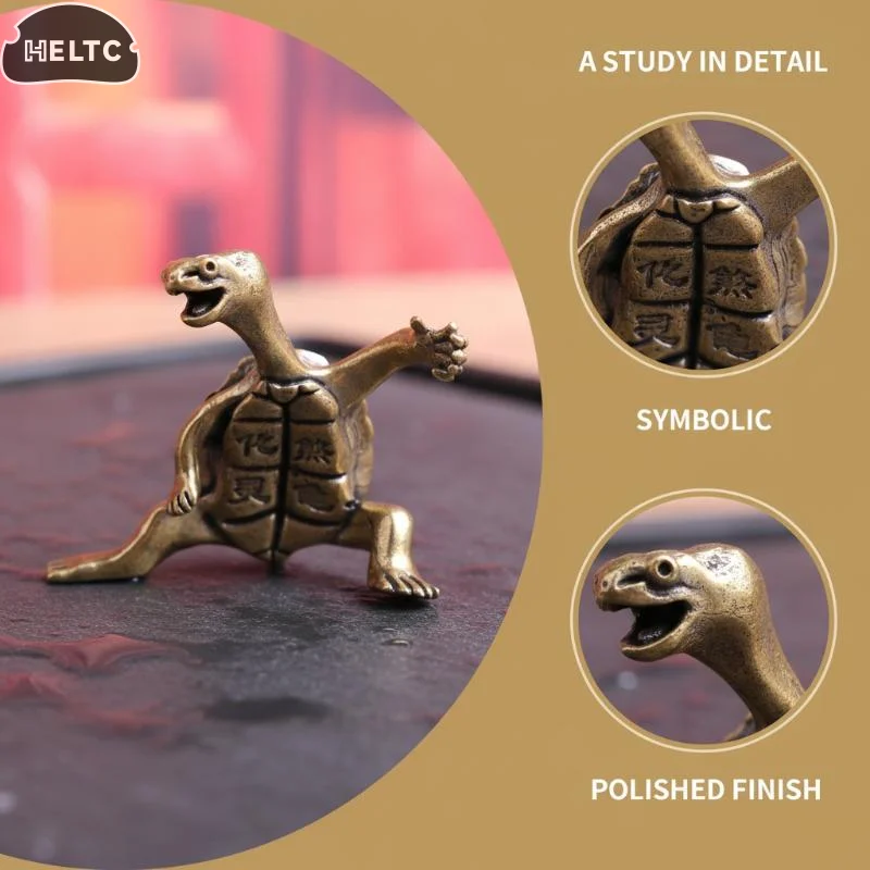 1PCS brass Mini Metal Turtle Shape Copper Ornament Decorative Craft Lucky Desktop Ornaments Longevity Animal Turtle Figurines