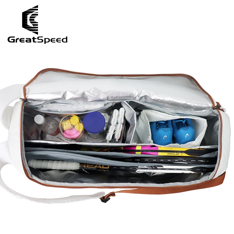 Light Luxury Tennis Racquet Backpack Men Women White Wimbledon Type Squash Badminton Tennis Racket Bag Gym Pilates Shoulder Bags
