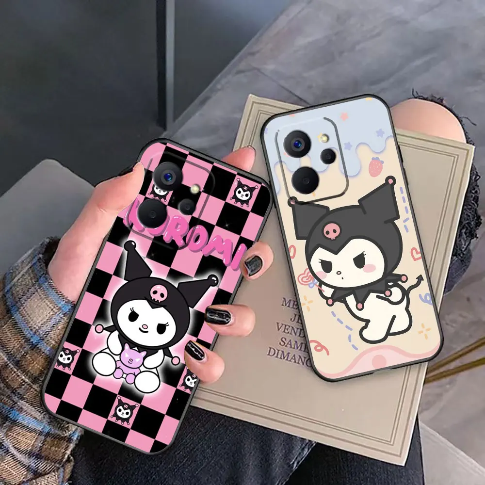 Lovely Cat Kuromi Cover Phone Case For OPPO Realme 13 12 11 10 9 9i 8 8i 7 7i 6 5 5i 3 Pro Plus TPU Case Funda Capa Shell